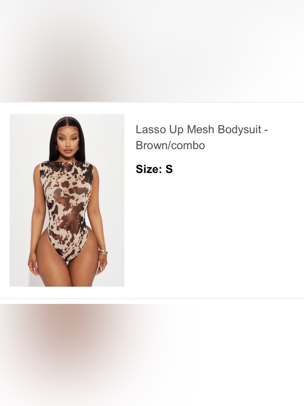 Lasso Up Mesh Bodysuit - Brown Combo